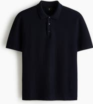 H&M Regular Fit Textured-knit Polo Shirt