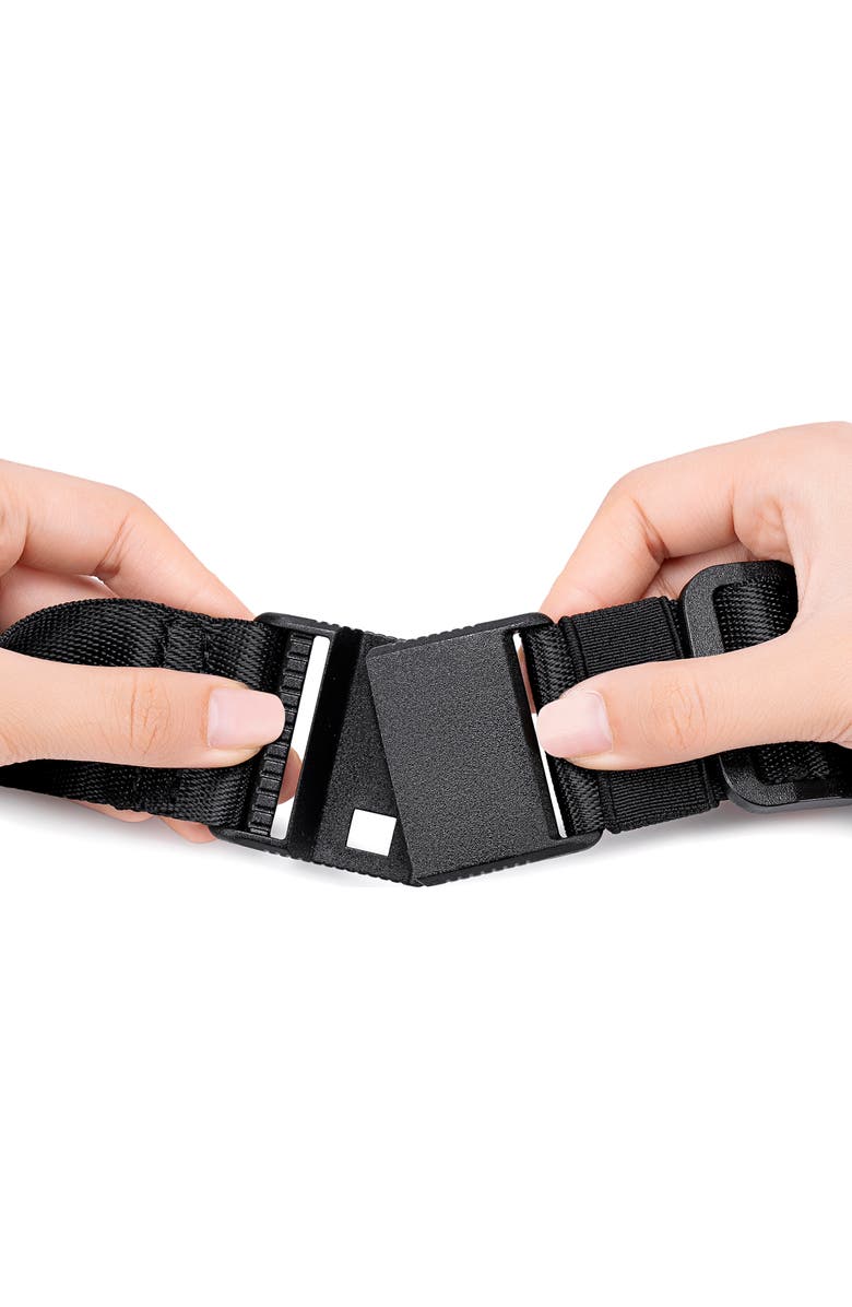 Lux and Nyx Origami Sling Belt Bag With Extender Strap, Alternate, color, Black