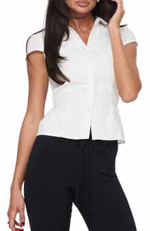 Princess Polly Arianwyn Cap Sleeve Button-Up Shirt