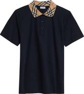 Burberry Evan Check Collar Cotton Piqué Polo