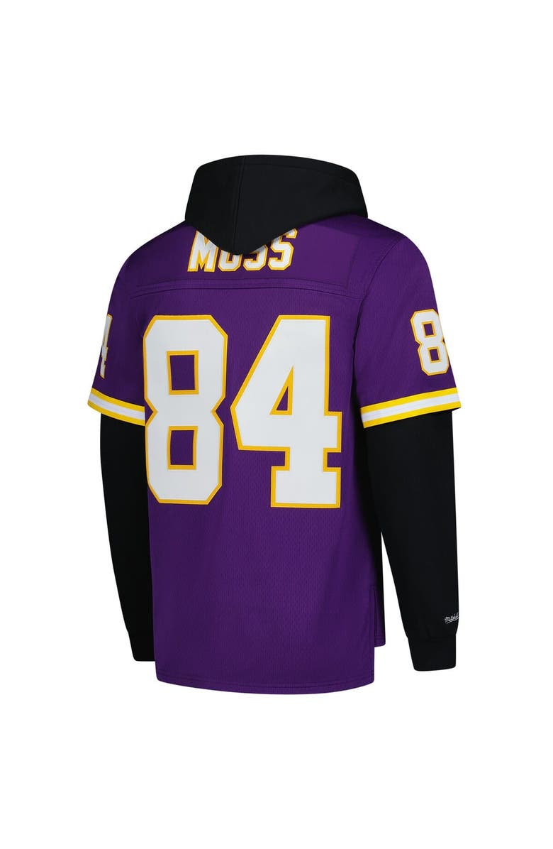 Mitchell & Ness Men's Mitchell & Ness Randy Moss Purple Minnesota Vikings Player Name & Number Hoodie Legacy Jersey, Alternate, color, Purple