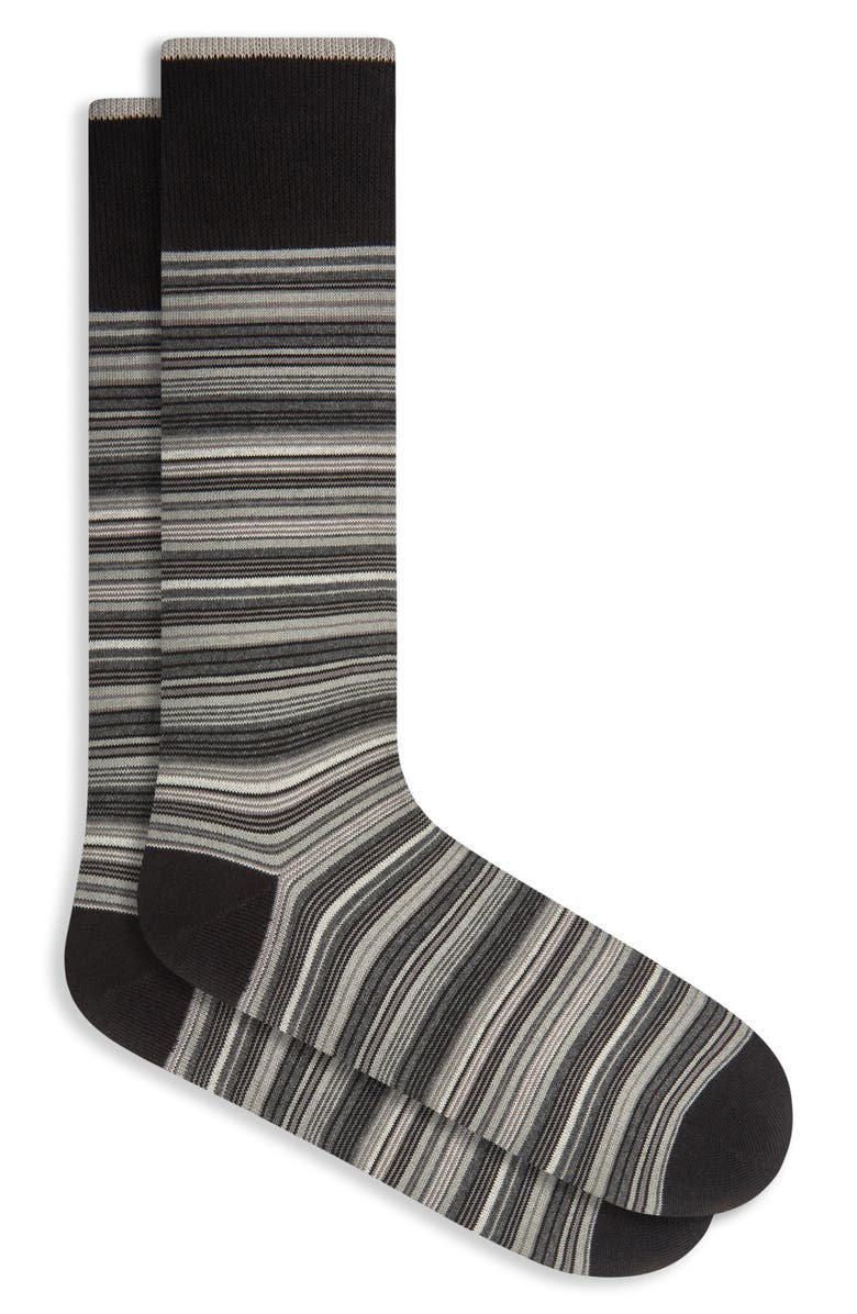 Bugatchi Cotton & Cashmere Blend Dress Socks, Main, color, Black
