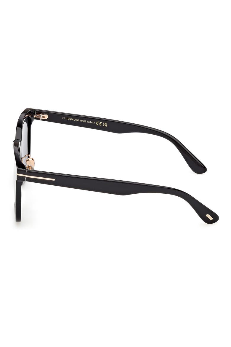 58mm Square Sunglasses, Alternate, color, SHINY BLACK / SMOKE