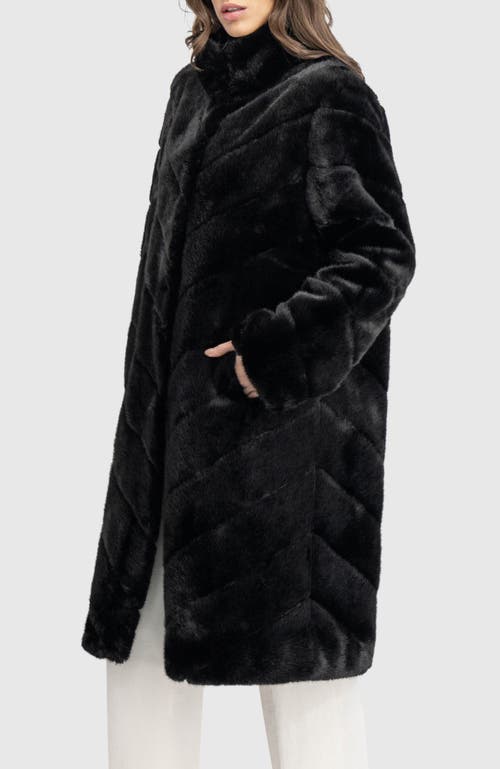 Lyla Grant Fur-free Mink (faux Fur) Short Coat In Black