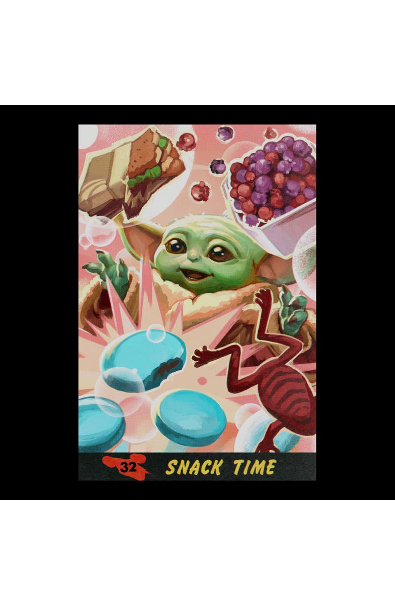 Star Wars: The Mandalorian and Grogu Men's Star Wars The Mandalorian and Grogu The Child Snack Time Comic Art  Graphic T-Shirt, Alternate, color, Black