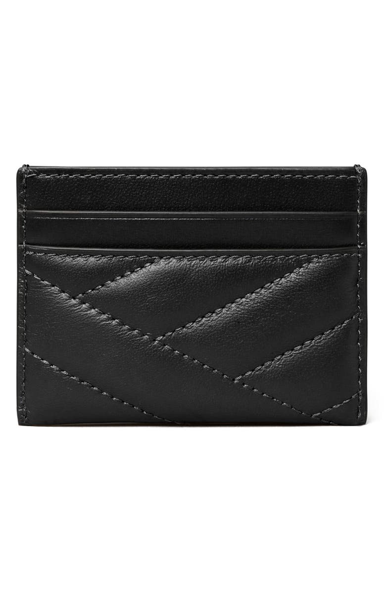 Tory Burch Kira Chevron Quilted Leather Card Case, Alternate, color, 