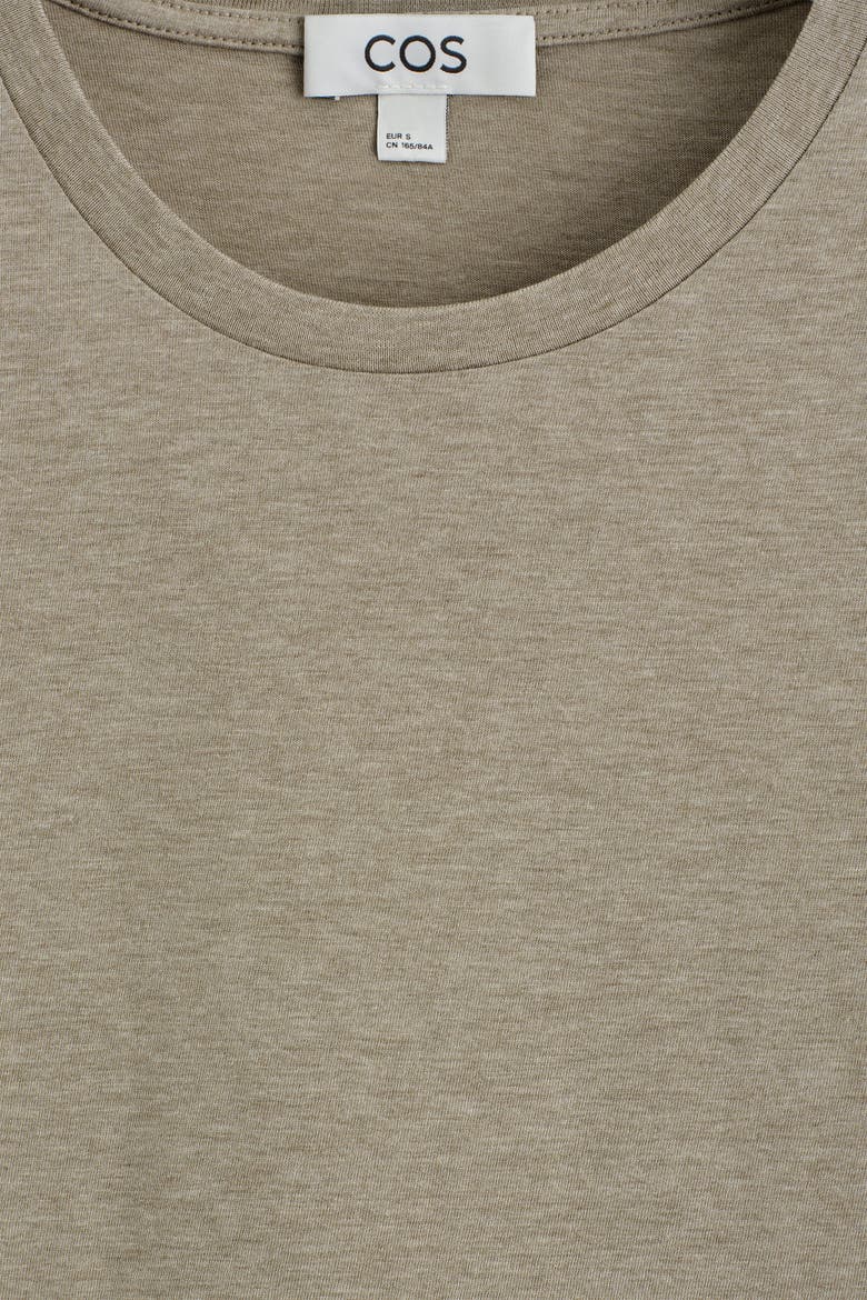 Cotton-Modal Crew-Neck T-Shirt, Alternate, color, BEIGE MÉLANGE