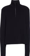 Courrèges Merino Wool Mock Neck Half Zip Sweater