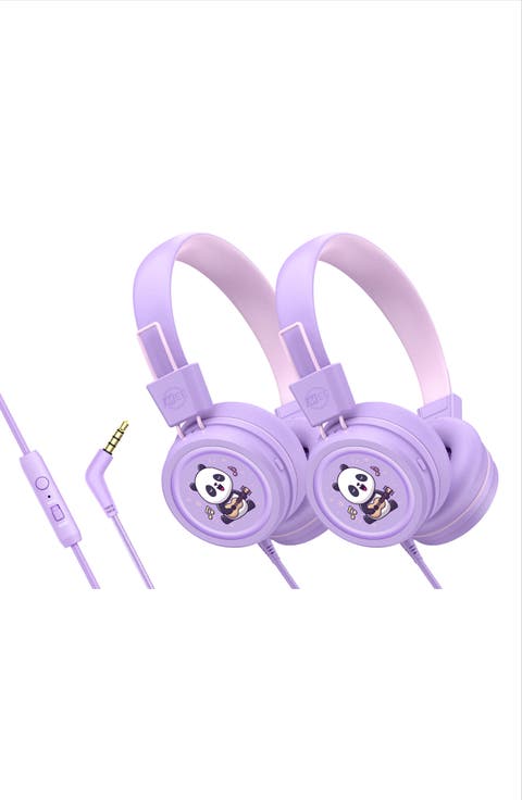 KidJamz KJ55AUX (2 Pack) 3.5mm Safe Listening Kid's Headphones with Headset
