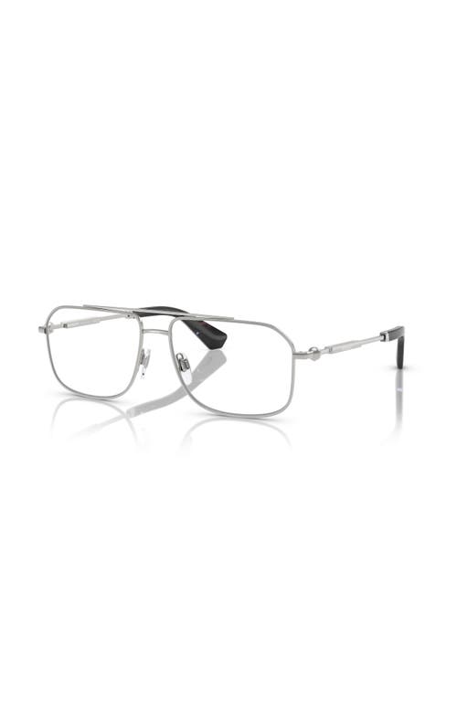 Burberry 58mm Rectangle Optical Glasses In Metallic