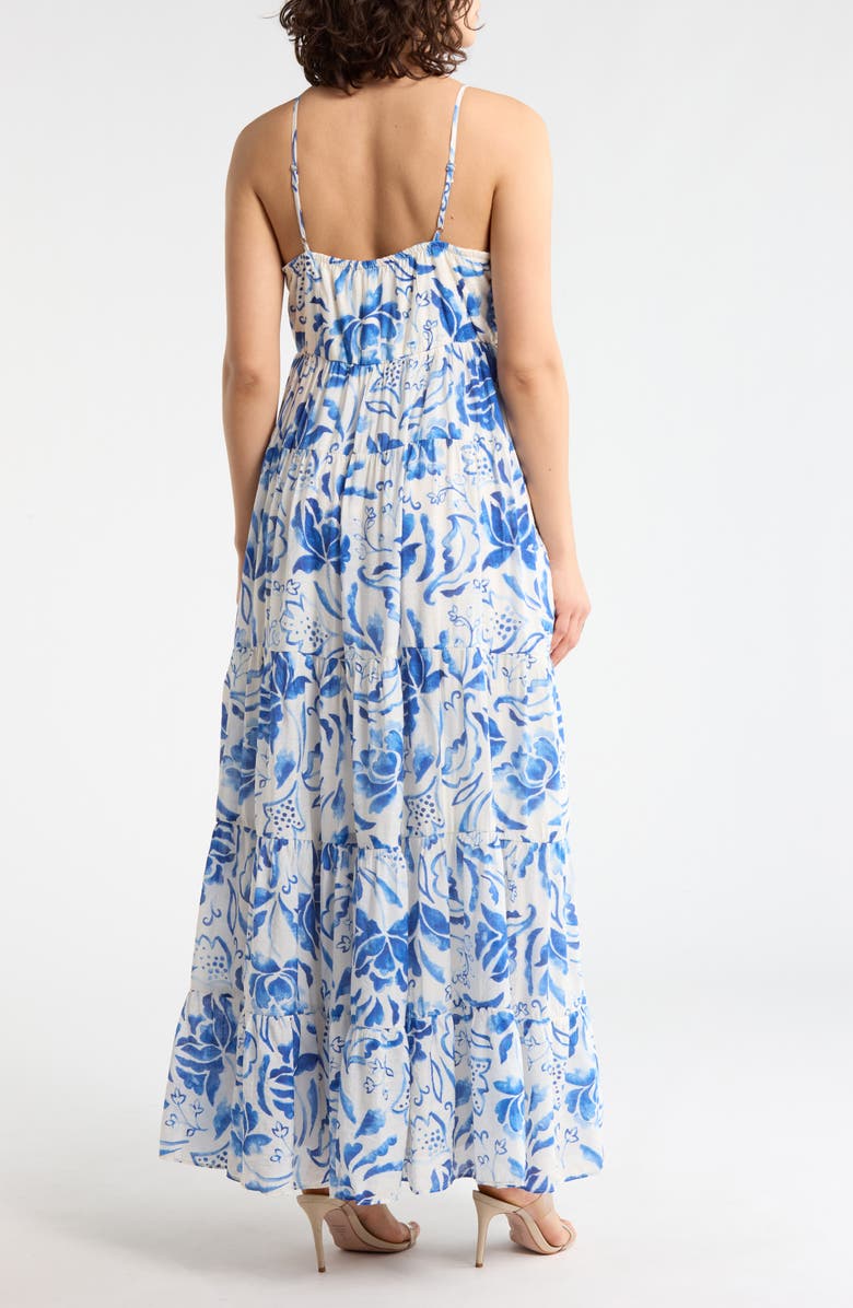 Halogen<sup>®</sup> V-Neck Sleeveless Tiered Dress, Alternate, color, Turtledove