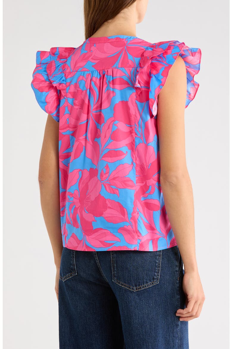Sammi Print Ruffle Top, Alternate, color, PINK-BLUE
