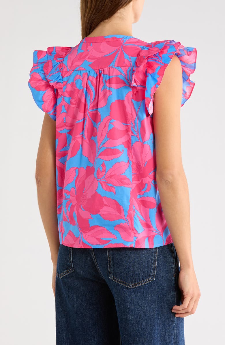 SUGARLIPS Sammi Print Ruffle Top, Alternate, color, Pink-Blue