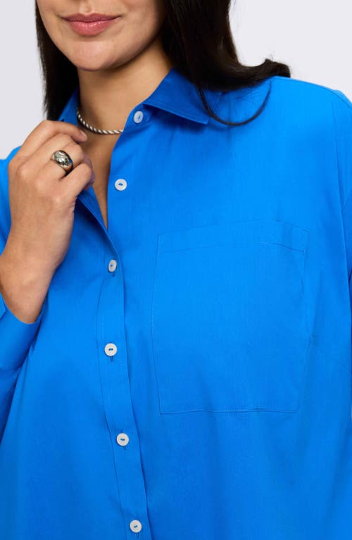 Foxcroft Marina Button-up Shirt In Cobalt Blue
