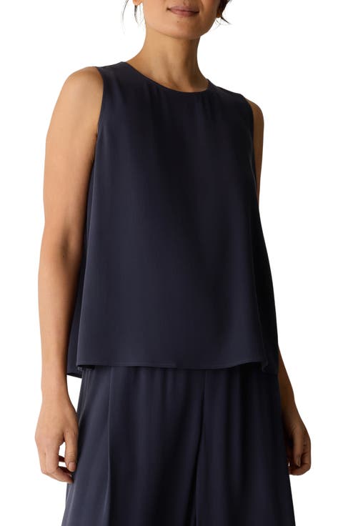 Textured Sleeveless Silk Shell