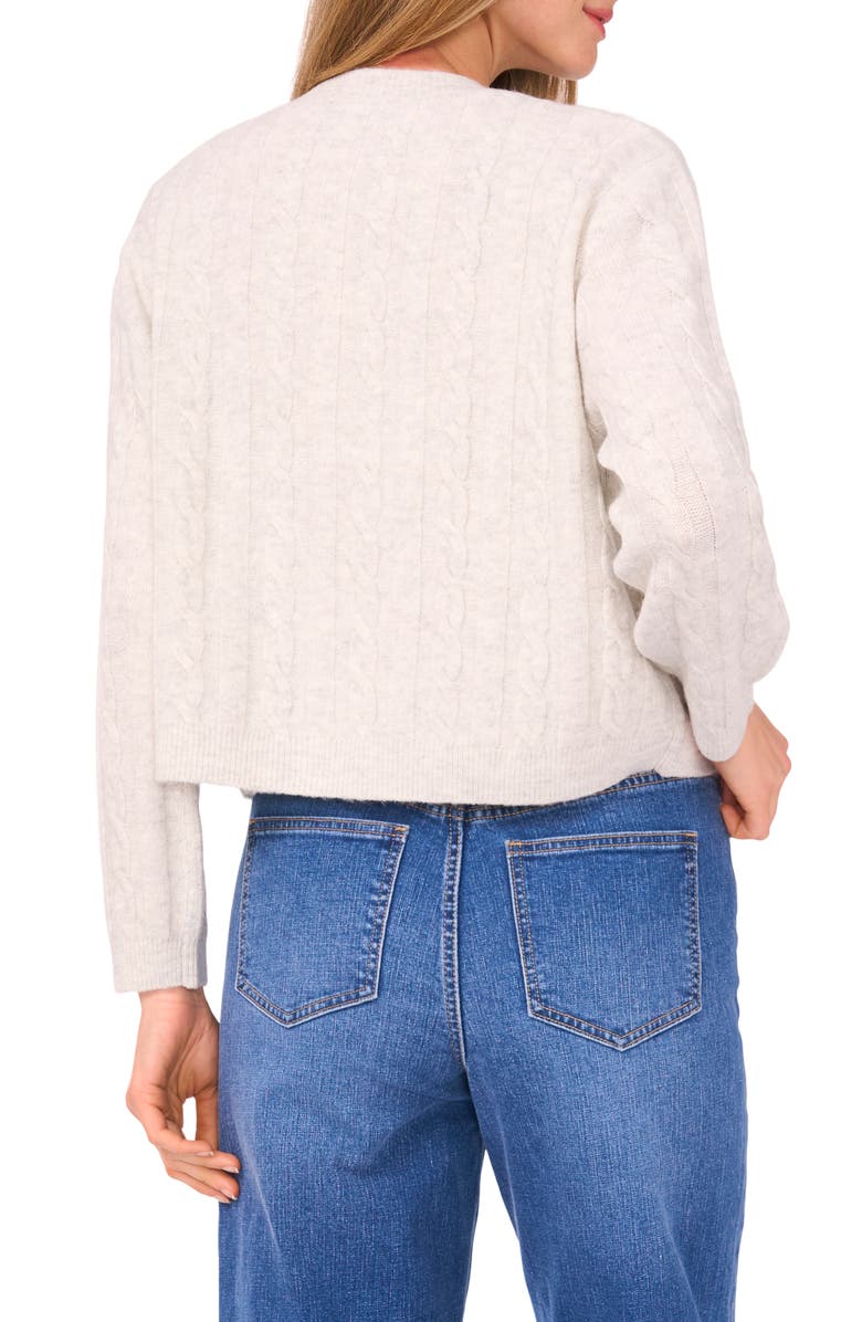 1.STATE Cable Stitch Cardigan, Alternate, color, Silver Heather