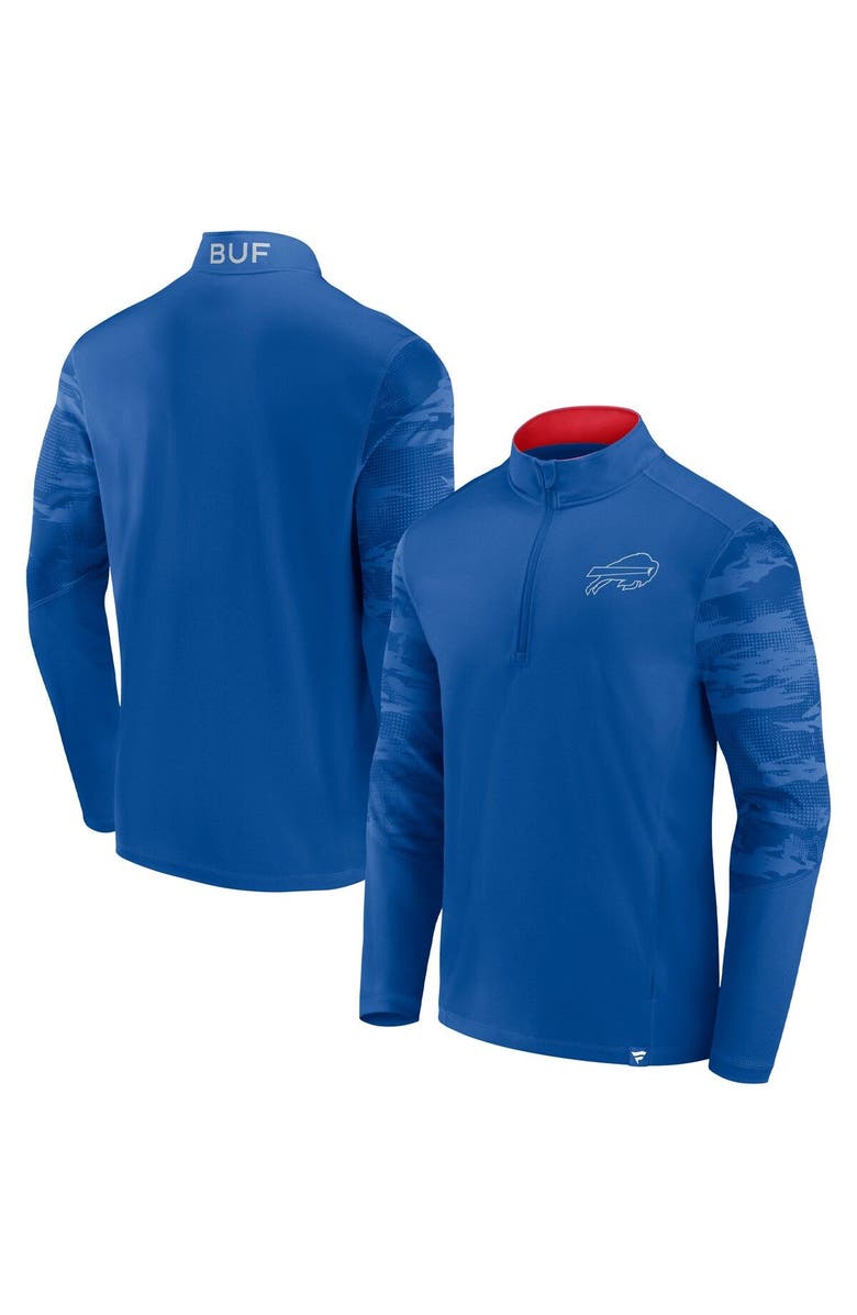 FANATICS Men's Fanatics Branded Royal/Red Buffalo Bills Ringer Quarter-Zip Jacket, Main, color, Royal