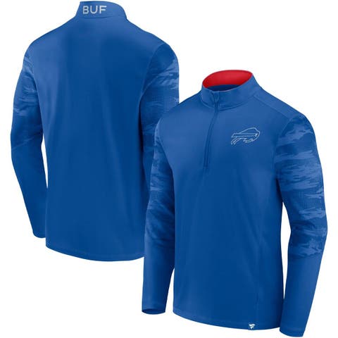 Men's Fanatics Branded Royal/Red Buffalo Bills Ringer Quarter-Zip Jacket