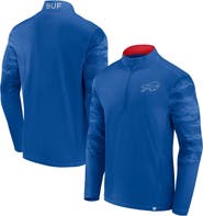 FANATICS Men's Fanatics Branded Royal/Red Buffalo Bills Ringer Quarter-Zip Jacket