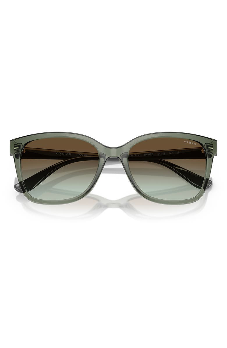 VOGUE 54mm Gradient Pillow Sunglasses, Alternate, color, Green Brown