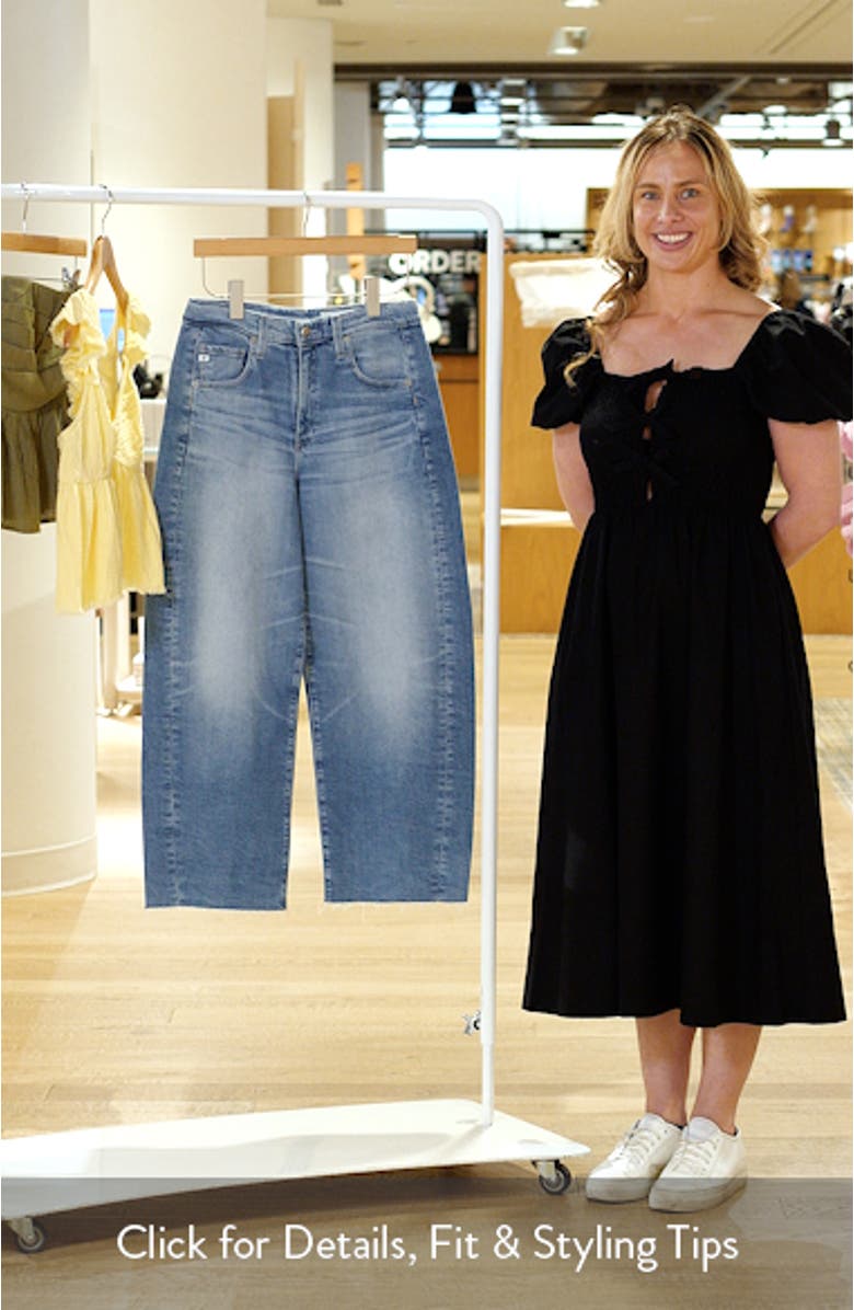 Hattie Raw Hem High Waist Crop Barrel Jeans, sales video thumbnail