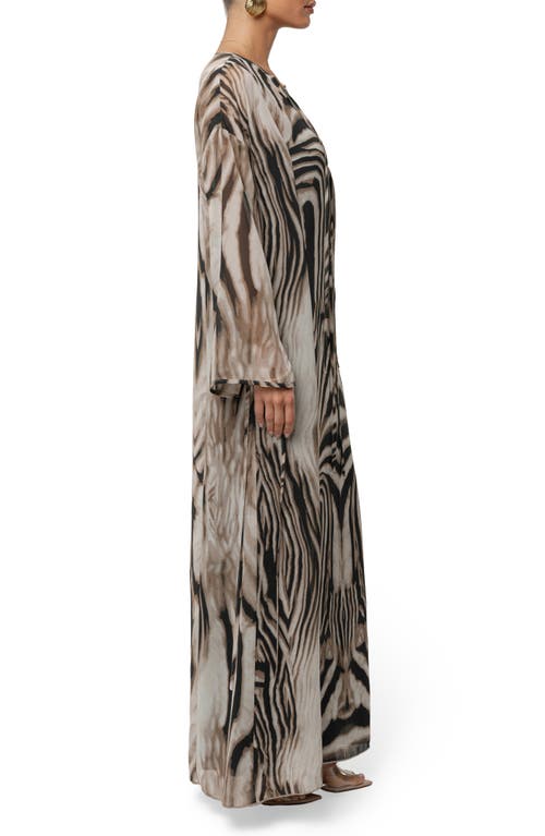Jluxlabel New Vista Long Sleeve Maxi Dress In Animal Print