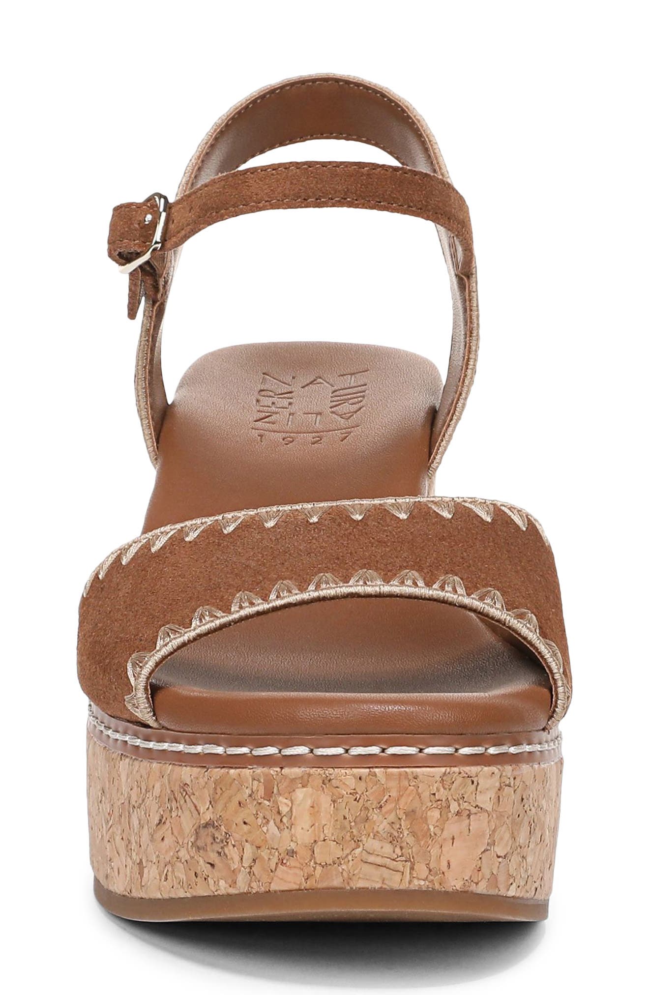 Della Platform Ankle Strap Sandal, Alternate, color, WALNUT WAKE
