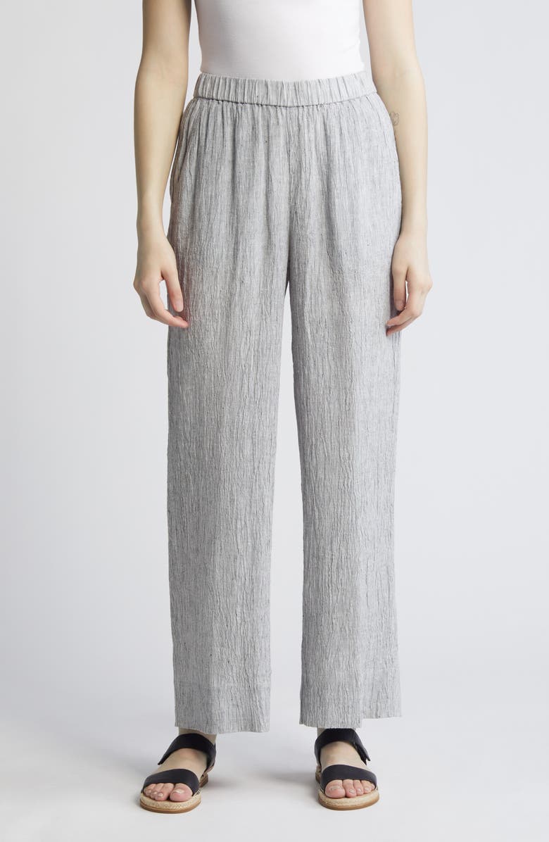 Eileen Fisher Organic Linen Wide Leg Pants, Main, color, 