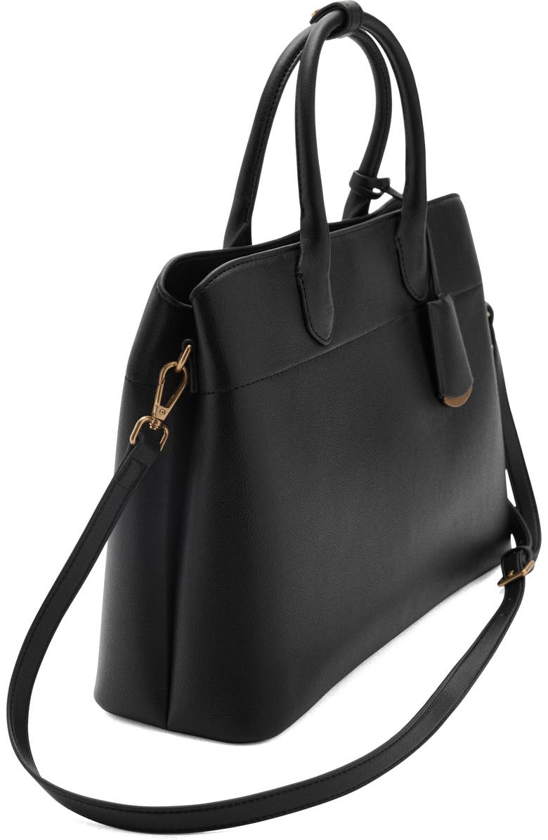 MANGO Faux Leather Shopper Bag, Alternate, color,