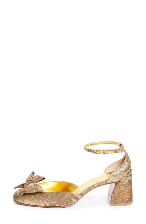Christian Louboutin Jane Bow Red Sole Pumps In Gold