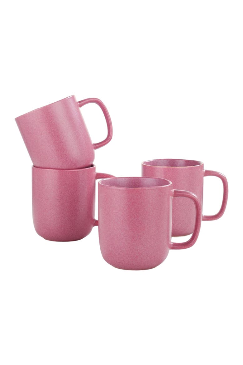 Tom Stoneware 4-Piece Mug Set, Alternate, color, Pink White