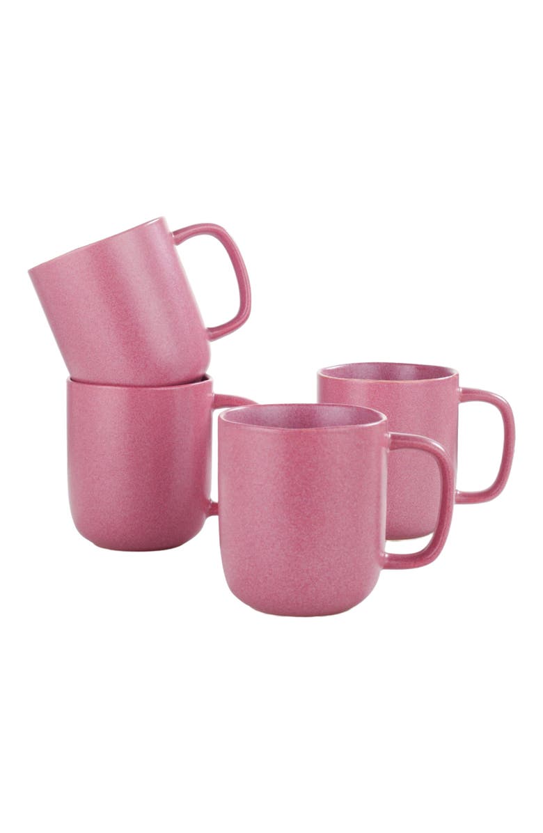 Stone Lain Tom Stoneware 4-Piece Mug Set, Alternate, color, Pink White