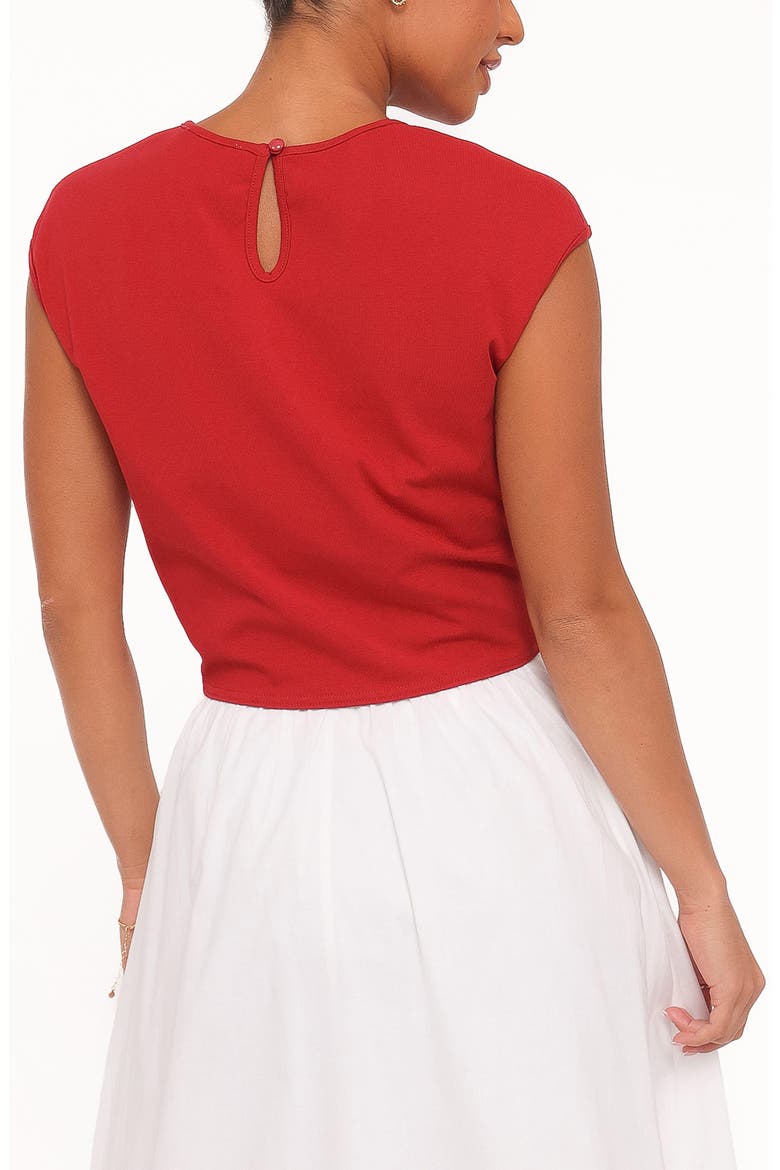 Kathy Tie Hem Top, Alternate, color, RED