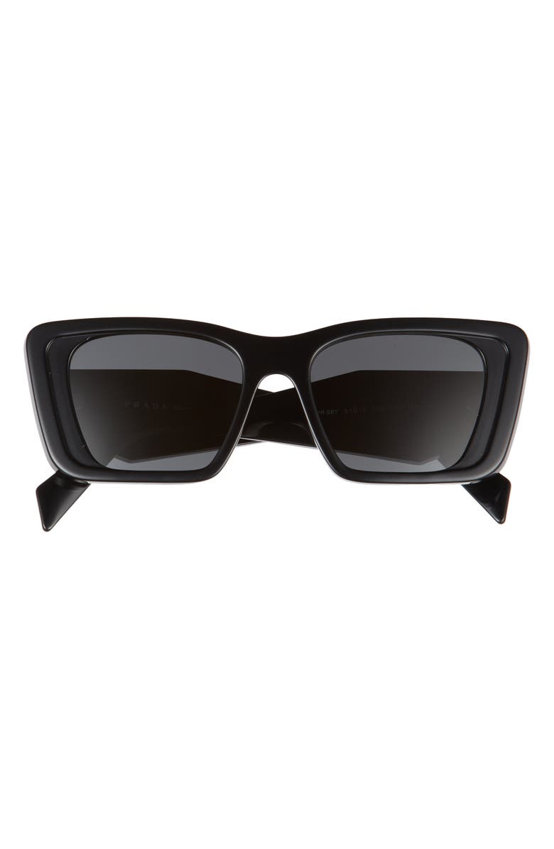 Prada 51mm Butterfly Sunglasses, Main, color, Black/ Dark Grey