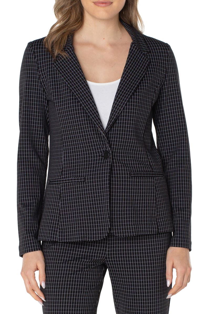 Liverpool Los Angeles Grid Fitted Blazer, Main, color, 