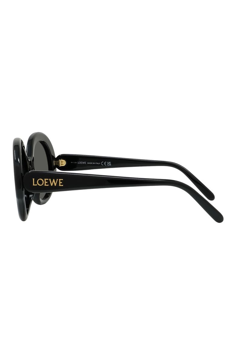 Thin 52mm Round Sunglasses, Alternate, color, SHINY BLACK / SMOKE