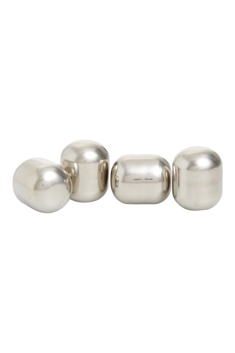 Glacier Rocks Wine Globes in Stainless Steel Set of 4, Main, color, STAINLESS STEEL