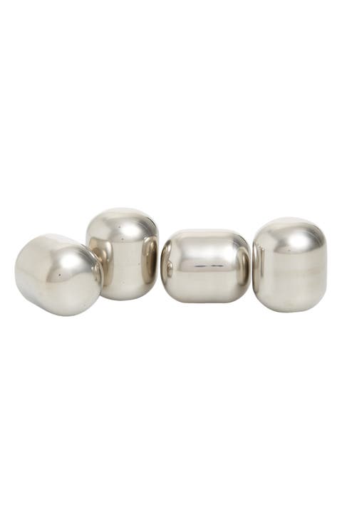 Glacier Rocks Wine Globes in Stainless Steel Set of 4