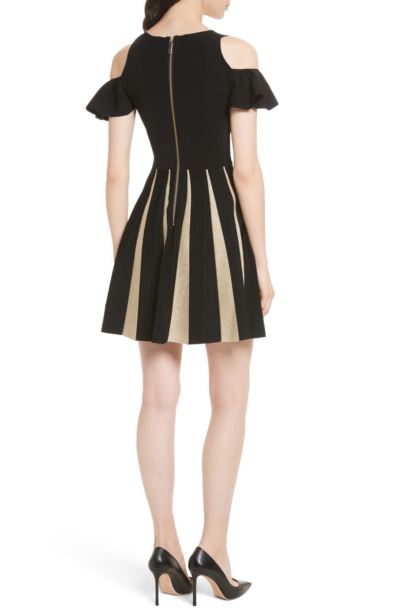 Ted Baker London Flippy Cold Shoulder Skater Dress, Alternate, color,