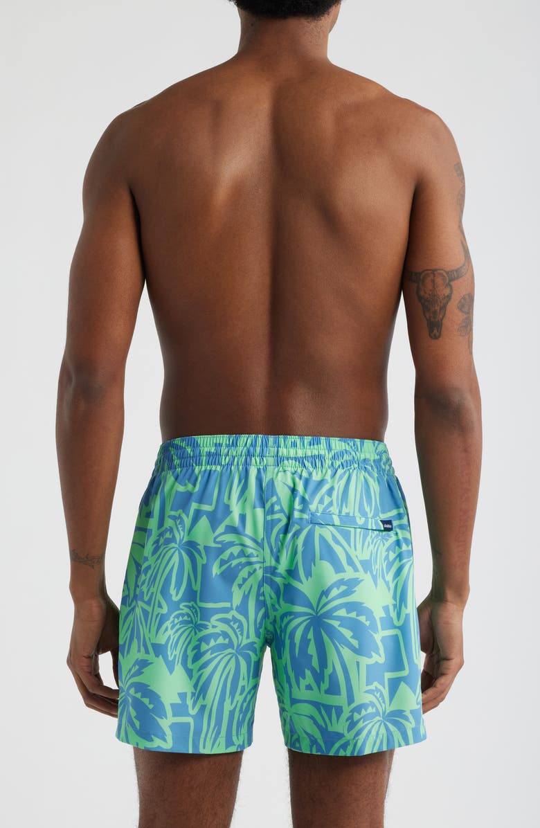 Chubbies The Frond Farwells Palm Tree Print 5.5-Inch Swim Trunks, Alternate, color, Bright Green - Pattern Base