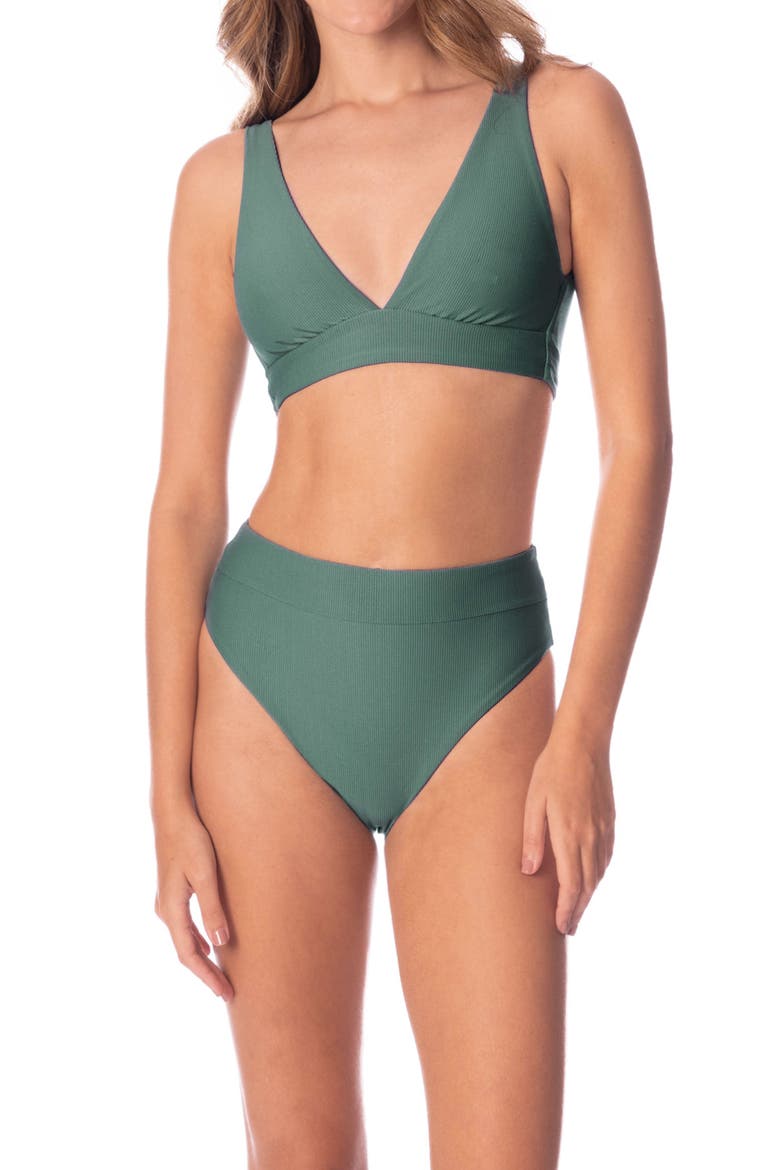 Eucalyptus Green Allure Multifit Reversible Bikini Top, Alternate, color, GREEN