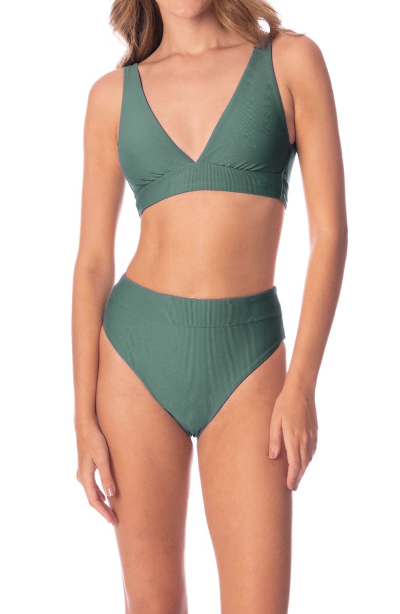 Maaji Eucalyptus Green Allure Multifit Reversible Bikini Top, Alternate, color, 