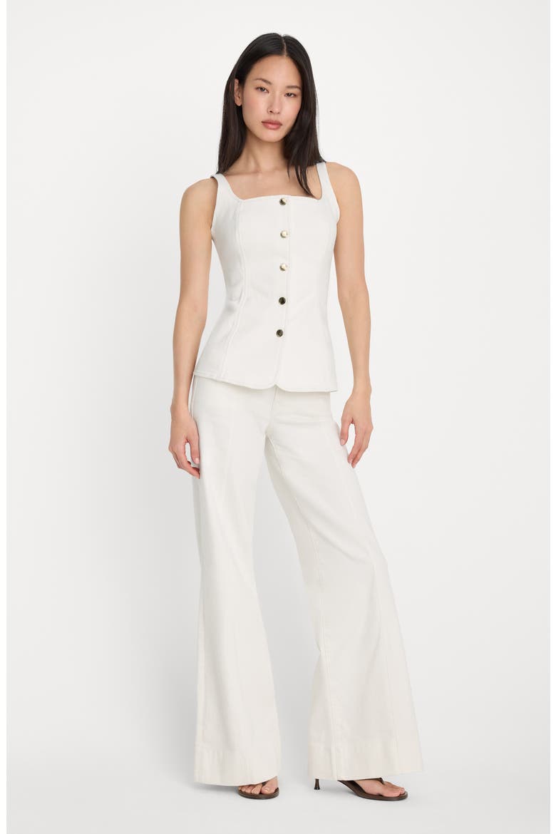 Stretch Denim Vest, Alternate, color, COTTON WHITE