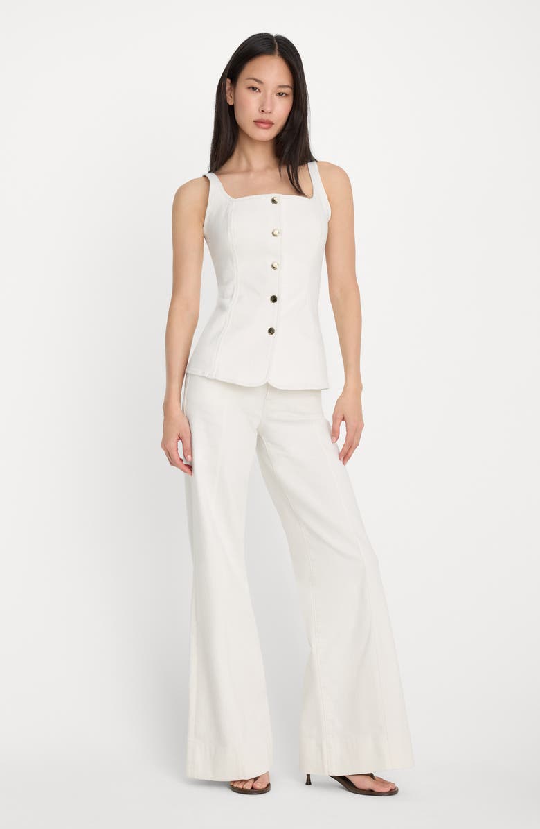 Good American Stretch Denim Vest, Alternate, color, Cotton White