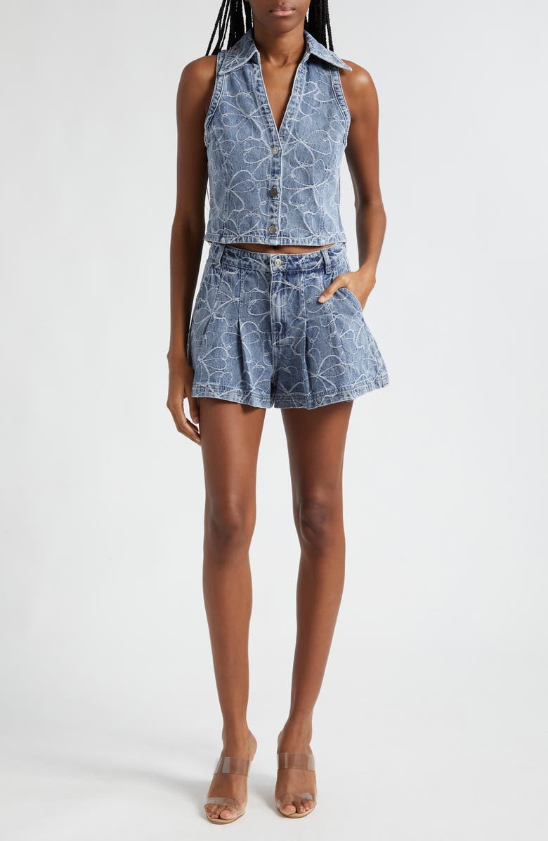 Ramy Brook Deacon Floral Embroidery Denim Vest, Alternate, color, 