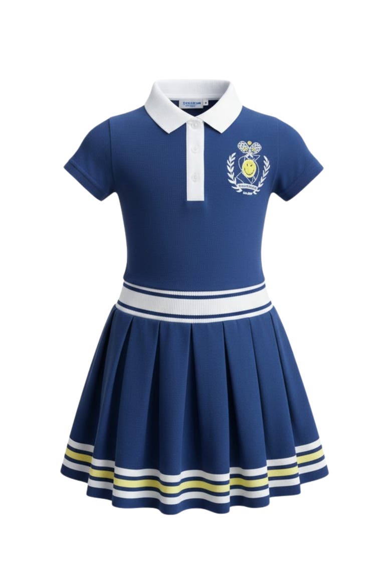 Prep Pleated Tennis Dress, Main, color, Blue