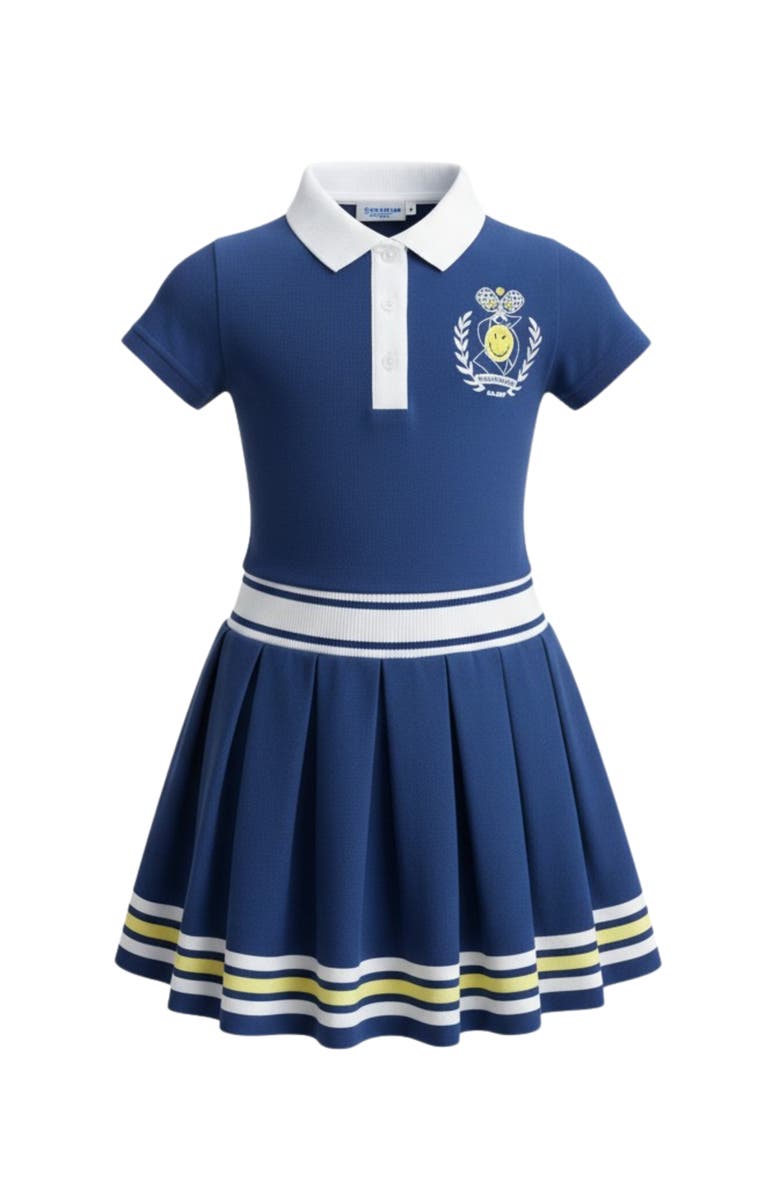 Mia Belle Girls Prep Pleated Tennis Dress, Main, color, Blue