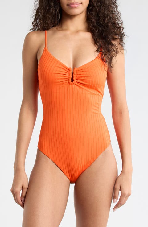V-Wire Rib One-Piece Swimsuit