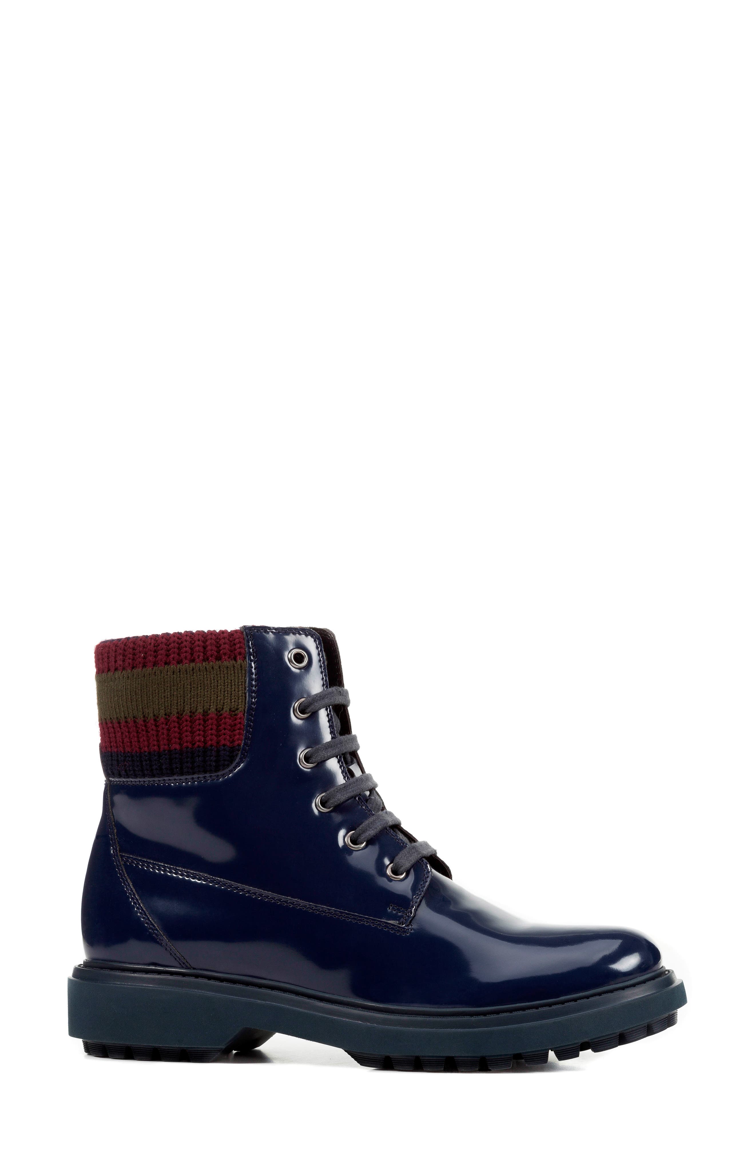 Asheely Bootie, Alternate, color, BLUE FAUX LEATHER