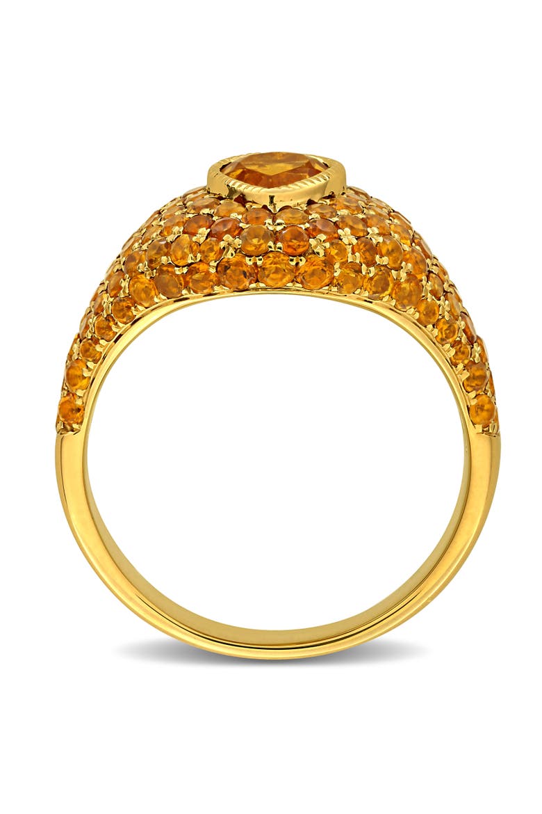 Citrine Heart Cluster Cocktail Ring 14k, Alternate, color, Citrine